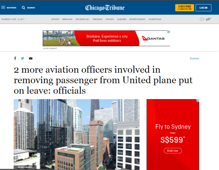 Chicago Tribune - passenger removed